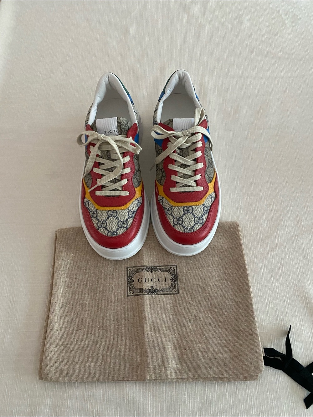 Gucci Mens GG Sneaker Beige Red Blue